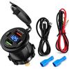 BlueXP Caricatore USB Camper 4 Porte 12V 24V USB-C PD30W USB-A Voltmetro | Caricatore USB da incasso con 4 porte doppia USB-C PD 30W e USB-A display digitale tensione ideale per van barca