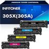 INFITONER (Confezione da 4) 305X CE410X Cartuccia Toner Compatibile per HP 305A CE410A CE411A CE412A CE413A Laserjet Pro 400 Color MFP M451dn M475dn M475dw M451nw M451dw M351a M375nw Nero Ciano Giallo Magenta