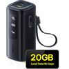 Baseus MIFI - Router wireless portatile, 20000 mAh, 67 W, porta USB-C con cavo di ricarica retrattile (4G/LTE fino a 150 Mbit/s, carica 50 Mbit/s, hotspotl), per viaggi, camper, ufficio e altro ancora