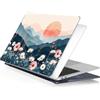 FFBOFFC Cover Compatibile con MacBook Pro 15 Pollici 2019 2018 2017 2016 Modello A1990 A1707 con Touch Bar Touch ID, Protettiva Custodia Rigida in Plastica, Margherita e sole rosso