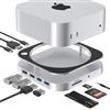 BKELHS Hub e supporto per Mac mini M4 con NVMe SSD Enclosure - Dock M4 con 2 porte USB-A 10 Gbps, porta dati, lettore di schede SD - Accessorio perfetto per Apple Mac mini M4/Pro