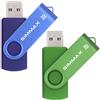 SIMMAX Chiavetta USB 2 pezzi 16GB Girevole Pendrive USB 2.0 Unità Memoria Flash (16GB Blu Verde)