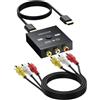 PROZOR Convertitore RCA a HDMI 1080P con Cavo AVHDMI, Adattatore AV a HDMI con Interruttore 4:3/16:9 Supporta PAL/NTSC Plug & Play per Wii, PS2, PS1, N64, Lettori DVD/VCR, per Smart TV e Monitor