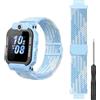 GIOPUEY Cinturini Compatibile con imoo Watch Phone Z7/Z6, Cinturino in Morbido Nylon Intrecciato [Unisex] [Traspirante] - Blue-B