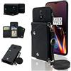 ELISORLI Compatibile con OnePlus 6 Custodia a portafoglio con tracolla a tracolla e supporto in pelle Porta carte di credito Accessori cellulari Cover per OnePlus6 A6000 One Plus6 1 Plus 1plus Six One+ 1+