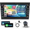 VECHTEL 2G+64G VECHEL Autoradio Android 15 per Opel Corsa d/Astra h/Zafira b/Meriva/Vivaro,7 autoradio touchscreen HD con CarPlay wireless,Android Auto,GPS,Wi-Fi,Bluetooth,radio FM/RDS telecamera posteriore