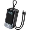 Selore&S-Global Power Bank, 65W Caricatore Portatile Ricarica Rapida, USB C Powerbank con Cavi Integrati, 4 Porte, Batteria Esterna per MacBook iPhone 17 16 15 14 Samsung Dell HP Steam Deck iPad Pro