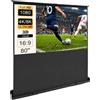 Froulaland Tela,Pull-up schermo per proiezione,80'',170 x 200 cm,16: 9 HD,schermo di proiezione portatile,schermo di proiezione pavimento,home theater,proiettore elettrico,schermo proiezione motore