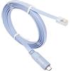 QIANRENON Cavo per console Cisco USB-C, cavo di debug seriale da USB C a RJ45 con chip FTDI, cavo adattatore seriale da USB tipo C a RJ45, compatibile con router, switch, firewall, AP (wireless), 1,8