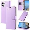 KKEIKO Cover per iPhone 16 Plus, Antiurto Custodia in PU Pelle con Blocco RFID, Magnetico Protettiva Cover per iPhone 16 Plus, Viola