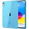 MoKo Trasparente Cover per iPad (A16) 11a Gen. 2025, Azzurro Glitter