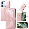 Fertuo Cover per Realme Note 70T / 70, Custodia Portafoglio a Libro in Pelle Flip Case con Porta Carte, Chiusura Magnetica e Stand [Disegni di Mandala] Interno Silicone Sottile Antiurto, Oro Rosa