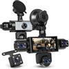 Rimoody 5 Canali Dashcam Auto 360°, 5 Telecamere HD 1080P Anteriore Posteriore Sinistra Destra, 3.16 IPS Schermo Dash Cam, Visione Notturna IR, Registrazione Loop, Sorveglianza Parcheggio 24 Ore