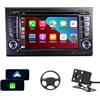 LSLYA Autoradio per Audi A4 S4 RS4 2003-2012 con Schermo Touchscreen da 7 Pollici e Supporto Apple CarPlay e Android Auto Wireless, dotato di Sistema Bluetooth e Radio RDS FM