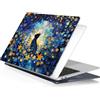 FFBOFFC Cover Compatibile con MacBook Pro 15 Pollici 2019 2018 2017 2016 Modello A1990 A1707 con Touch Bar Touch ID, Protettiva Custodia Rigida in Plastica, Gatto blu e fiore