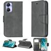Aroepurt Custodia Comaptibile per Vivo y28s 5g V2346 V2351 Case Custodia Cover Supporto Premium in PU [ con 9H HD Vetro Temperato] YZW Black