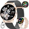 LIGE Smartwatch Donna, Display AMOLED 1,32 Ultra-sottile, Chiamate Bluetooth, IP68 Impermeabile, 116 Modalità Sport, Monitoraggio del Ciclo/Frequenza Cardiaca e Sonno, 2 Cinturini e 2 Cavi Inclusi，FV23-L