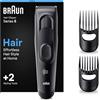 Braun Series 5 TAGLIACAPELLI UOMO, Con 17 Impostazioni Di Lunghezza, Sistema Di Memoria Safetylock, lame Ultra Affilate, 2 Pettini, Batteria Ni-Mh 50 Minuti Di Autonomia, Idea Regalo, HC5330