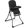 hauck Sit N Go Seggiolone Pappa Pieghevole per Bambini da 6 Mesi fino a 15 kg - Ultraleggero - Chiusura Rapida - Lavabile - Cintura a 5 Punti - Vassoio Rimovibile Lavabile in Lavastoviglie - Nero