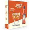Aperol - Spritz Kit Regalo, Aperol 70 cl + 2 Calici | Set regalo con 2 calici ufficiali per preparare l'Originale Aperol Spritz a casa proprio come al bar