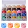 Drwosm 25 Colori 6mx0,65mm Fili Cerati Colorato Cordoncino Filo Cerato Cordini in Poliestere Cerato Tondo Fili di Perline per Cucire Cuoio a Mano Creazione di Gioielli Bracciali Macramè Artigianale Collana