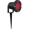 Partenopeautensili® Faretto orientabile con picchetto gu10 da esterno giardino segnapassi luce lampada a led (Luce Rossa, ARMATURA NERA)