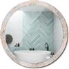 Generic Specchio con Cornice 100 cm | con Bordo in Vetro | Montaggio da Parete | Rotondo | per Soggiorno, Bagno e Sala da Pranzo | Effetto Cornice Decorato - Mosaico dall'aspetto trasandato