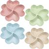 ZoZoMaiy 4 Pezzi Vassoio per Snack con Scomparti Multiuso Piatto da Portata per Antipasti Design Antiscivolo Solido e Durevole per Feste Caramelle, Antipasti, Frutta secca, Contenitore per Snack