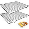 BMZXCH 2 Pezzi Gratella per Dolci, Griglia Rettangolare Per Pasticceria, Griglie da Forno in Acciaio Inox, Griglia Forno Universale di Raffreddamento per Panificazione Grigliare Raffreddare Pane (40x25x2 cm)