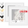 HIMEETIME® 2x Cornice portafoto quadrata da 30x30 cm in legno bianco, per foto da 20x20 cm con tappetino o da 30x30 cm senza tappetino.