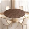 EUBSWA Tovaglia Plastificata Rotonda 48 inch, 90-110 cm Beige Tovaglie Impermeabile per Tavolo Giardino Balcone Terrazza Matrimonio Pasqua Festa Primavera Estate