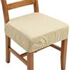 Generico Set 4 Cuscini Sedia 40x40 Coprisedia Imbottiti con Fascia 12 cm ed Elastico Perimetrale - Vestosedia Antiscivolo Comfort 5 cm - Cotone e Poliestere Tinta Unita (6, Beige)