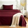 VKZ Set Lenzuola Singolo Cotone con Angoli, Completo Letto Singolo in Puro Cotone per Biancheria da Letto Confortevole e Durevole,BORDEAUX