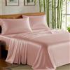 Cleva Home Sheets Set di lenzuola per letto matrimoniale, in 100% rayon derivato dal bambù, lussuosamente morbide, fresche, doppie cuciture, con tasche profonde 40,6 cm (Queen, rosa)