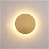 AWSAD Applique da Parete Interno Classico Comodino Rotondo LED Camera Letto Soggiorno Moderno Bianco Nero Giallo 9W/12w/15w Bianco Caldo(Yellow,25cm12w)