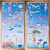 CRASPIRE 8 Fogli Mare Oceano Vetrofanie Adesivi Medusa Conchiglia Corallo Balena Cartoni Animati Adesivi Da Parete Stacca e Incolla Vinile PVC Impermeabile Adesivo Decor per Camera Da Letto Asilo Nido