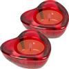 mtb more energy Set di portacandele decorativi Love, 2 portacandele in vetro a forma di cuore (rosso), 8 x 8 cm, decorazione per matrimonio