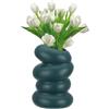 PATIKIL Fiori Vasi Creativi Eleganti Fiori Vasi per Bouquet Infrangibile Plastica Fiori Vaso Decorativo per Casa Soggiorno Stanza Centrotavola Ufficio Matrimonio Festa Scuro Verde