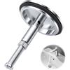DUSEKI Tappo vasca da bagno 43 mm con doppia guarnizione di tenuta universale, tappo di scarico cromato in ottone per lavelli e lavabi standard, montaggio senza attrezzi, altezza regolabile 45-70 mm