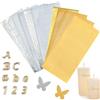 ZenithFast Set di 12 lettere di cera, lettere di cera per candele, battesimi, candele fai da te, numeri di cera per candele, battesimi, candele per marcare superfici lisce, per eucaristie o matrimoni (oro e