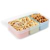 Linkidea set di mini contenitori per snack con 3 scomparti rimovibili, box riutilizzabile per preparazione alimenti, adatto a frigorifero, microonde e lavastoviglie (capacità singola: 4,5 oz)