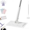 Generic Mini mocio con impugnatura a scatto, rotazione a 360°, mani libere, con cambio automatico del panno, zero-touch, per asciugamani per viso, microfibra, manico lungo per pareti e finestre (1 mocio