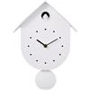I-TOTAL® - Orologio a Cucù Colorato da Parete con Uccellino - Design Moderno, Orologio Decorativo per Casa, Cucina e Cameretta (BIANCO)