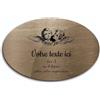 OCAP-FUNERAIRE.COM Targhetta con scritta Due teste d'angelo autoadesiva, modello ovale (20 x 13 cm) personalizzata da 1 a 3 linee, bronzo