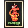 Wallazz Cornice Portafoto in Legno Pregiato con stampa poster Campari Vintage, Retrò - Made in Italy - Vetro Sintetico Infrangibile Crilex - Design Italiano e Qualità Artigianale, 35x50 Nero
