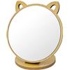 DEANKEJI Specchio da Trucco, Orecchie di Gatto Specchio Legno, Regolabile