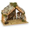 KORAT Capanna Presepe in Legno, Sughero e Muschio - 3 Dimensioni Disponibili (Piccola, Media, Grande) - Capanna Artigianale per Natività - Realistica e Curata nei Dettagli (Piccola - 30x20x25 Cm)