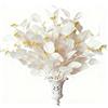 MLETULIPS Eucalyptus Stems Leaves Artificial Flowers Long Silver Dollar Leaves Faux Bouquets Branches Decoration for Home Flower Arrangement Wedding Table Festival Farmhouse Party Halloween Deco (Champagne)