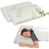 IlGruppone Coppia Guanciali in Vero Memory Foam Cuscino Saponetta Fodera bambù Guanciale Saponetta Made in Italy Cuscino Letto Antiacaro