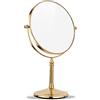 DOWRY Specchio Trucco da Tavolo Oro Specchio Ingranditore 7x/1x Specchio da Barba Specchio Bifacciale,Diametro 20 cm